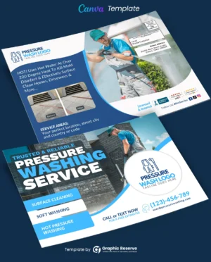 Pressure Wash Service EDDM Mailer Canva Template